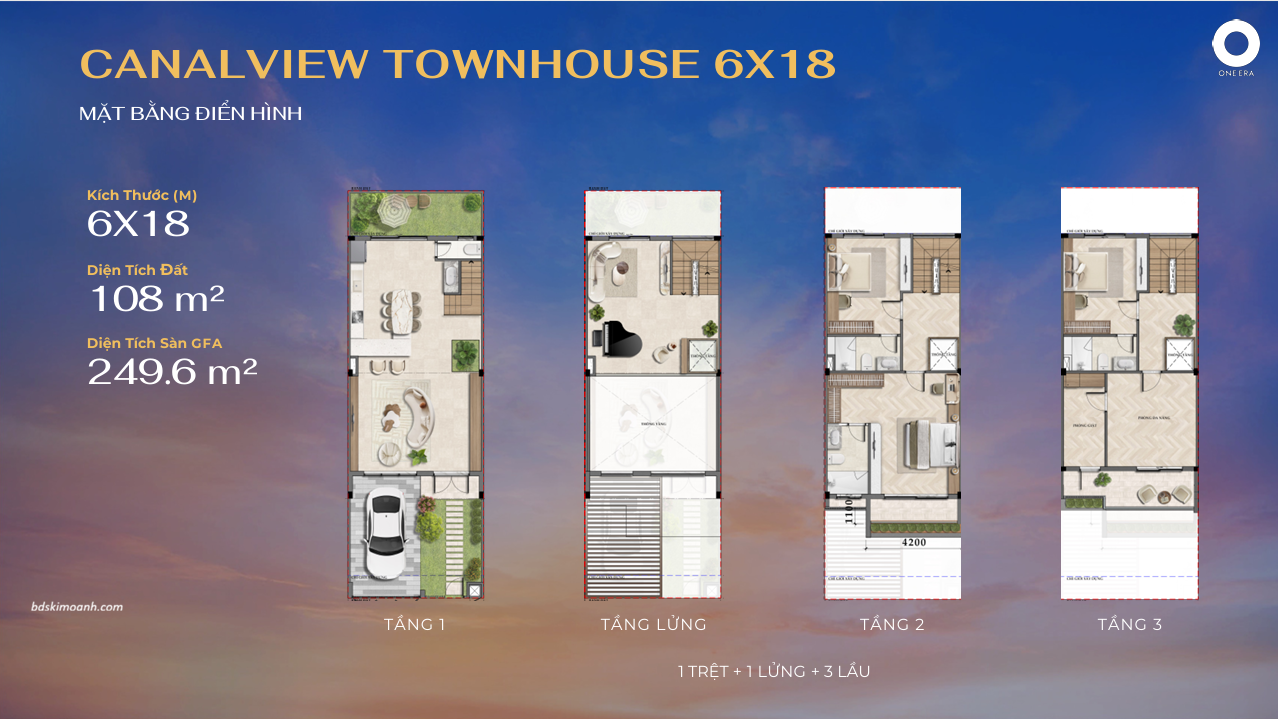 MẪU NHÀ CANALVIEW TOWNHOUSE FACACE tại ONE ERA