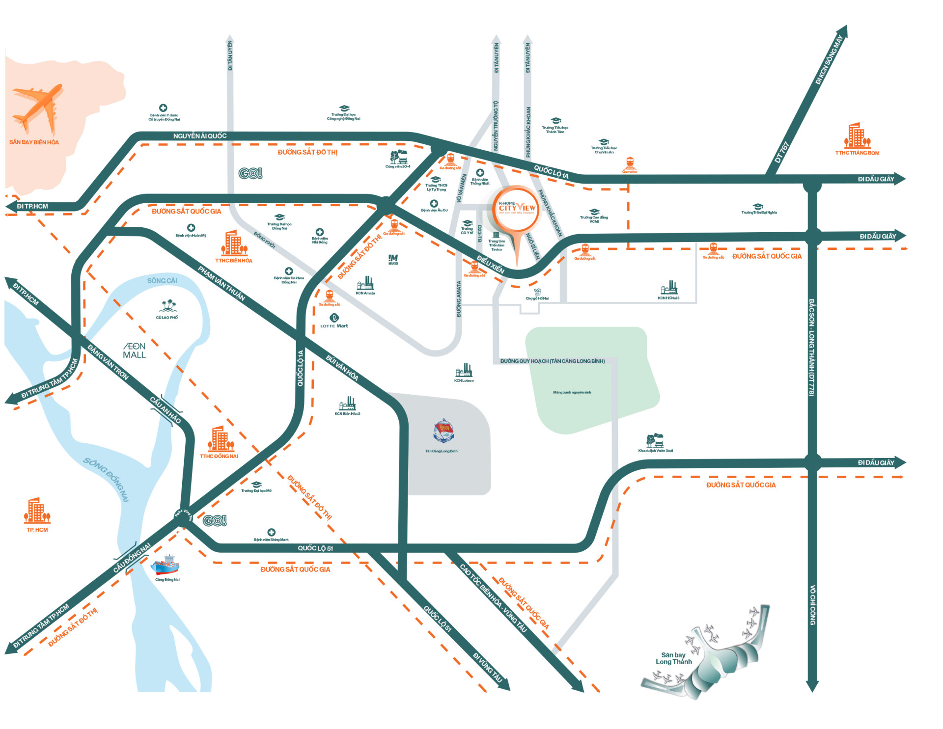 Vị trí dự án NOXH K-Home Cityview Biên Hòa