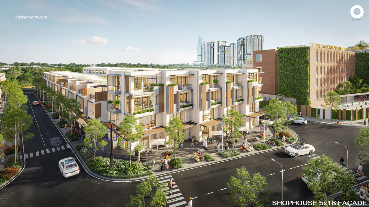 mẫu nhà shophouse 5x18 facade tại one era